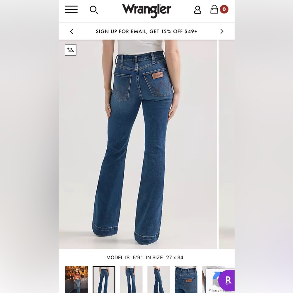 Wrangler Women's Dark Blue Flare Jeans